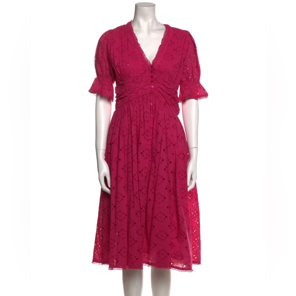 House of Harlow 1960
V-neck Button Up Eyelet Midi Dress